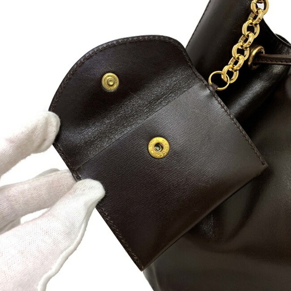 SALVATORE FERRAGAMO Ferragamo One Shoulder Bag Dark Brown Gancini DX-217658 Leat - Picture 6 of 10